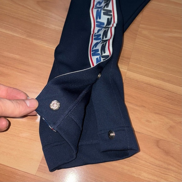 Nike Zeus Navy Joggers Track Pants W Taped Side Stripe Logo Medium Sports 90’s - Picture 10 of 16